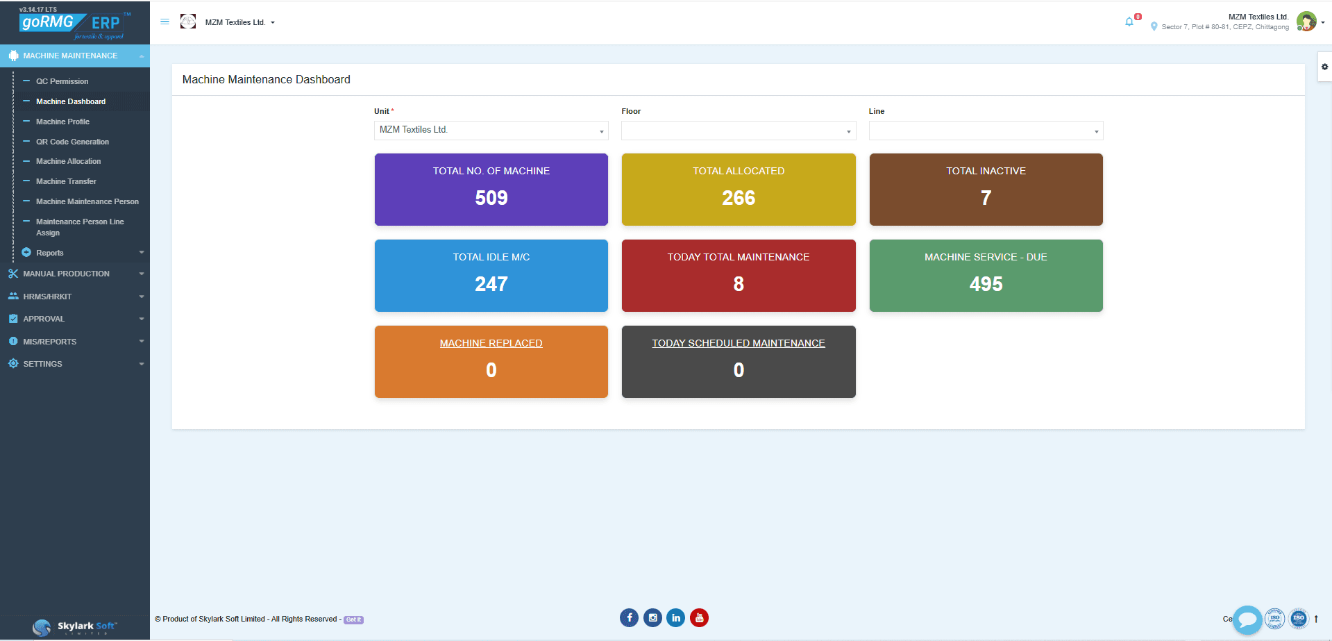 CMMS Dashboard Left